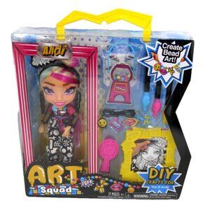Art Squad ANDI 9" doll with DIY bead jewelry crafts NEW, PACKAGE DAMAGED